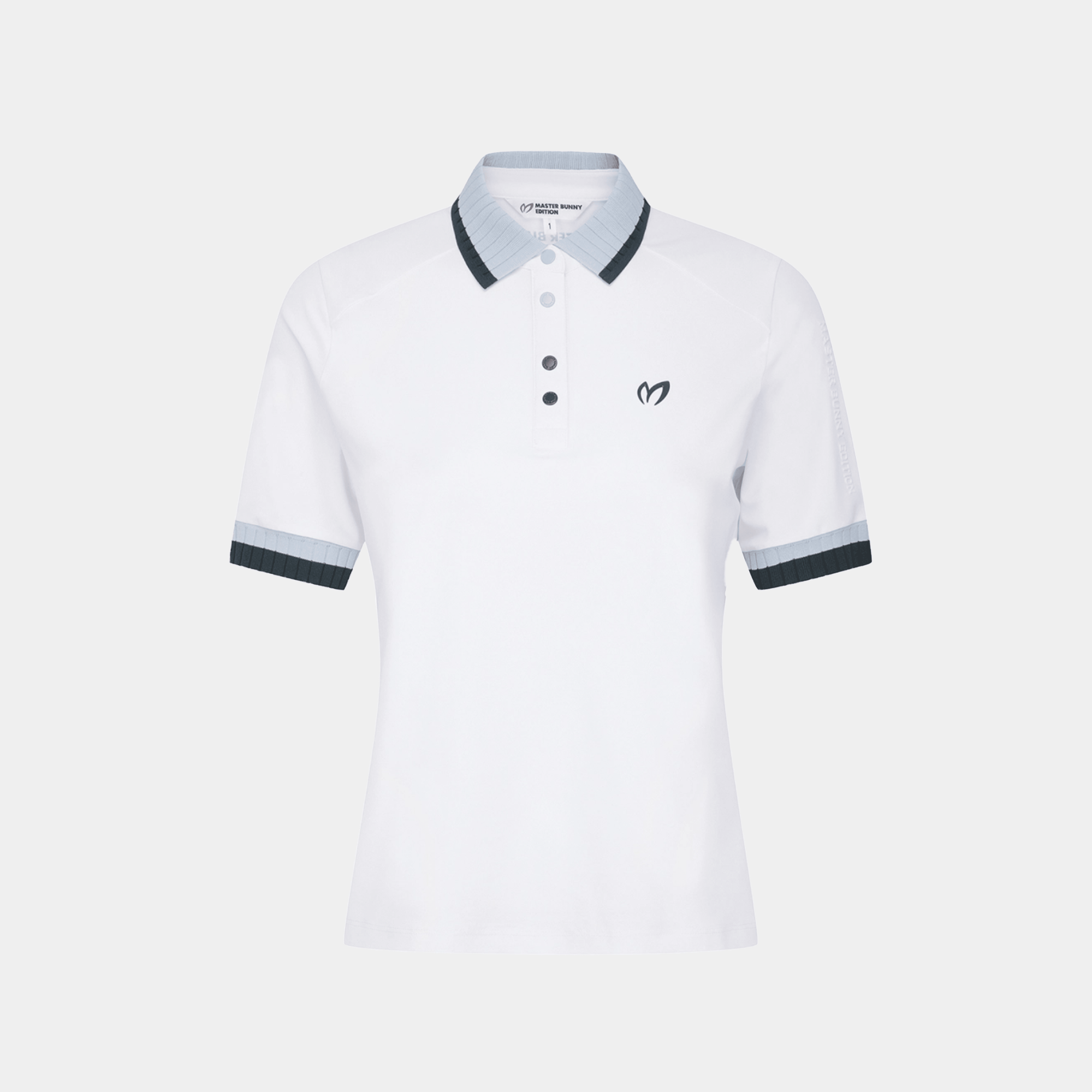 Women's Rib Collar Polo - White - Erthe Golf