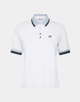 Women's Rib Collar Polo - White - Erthe Golf