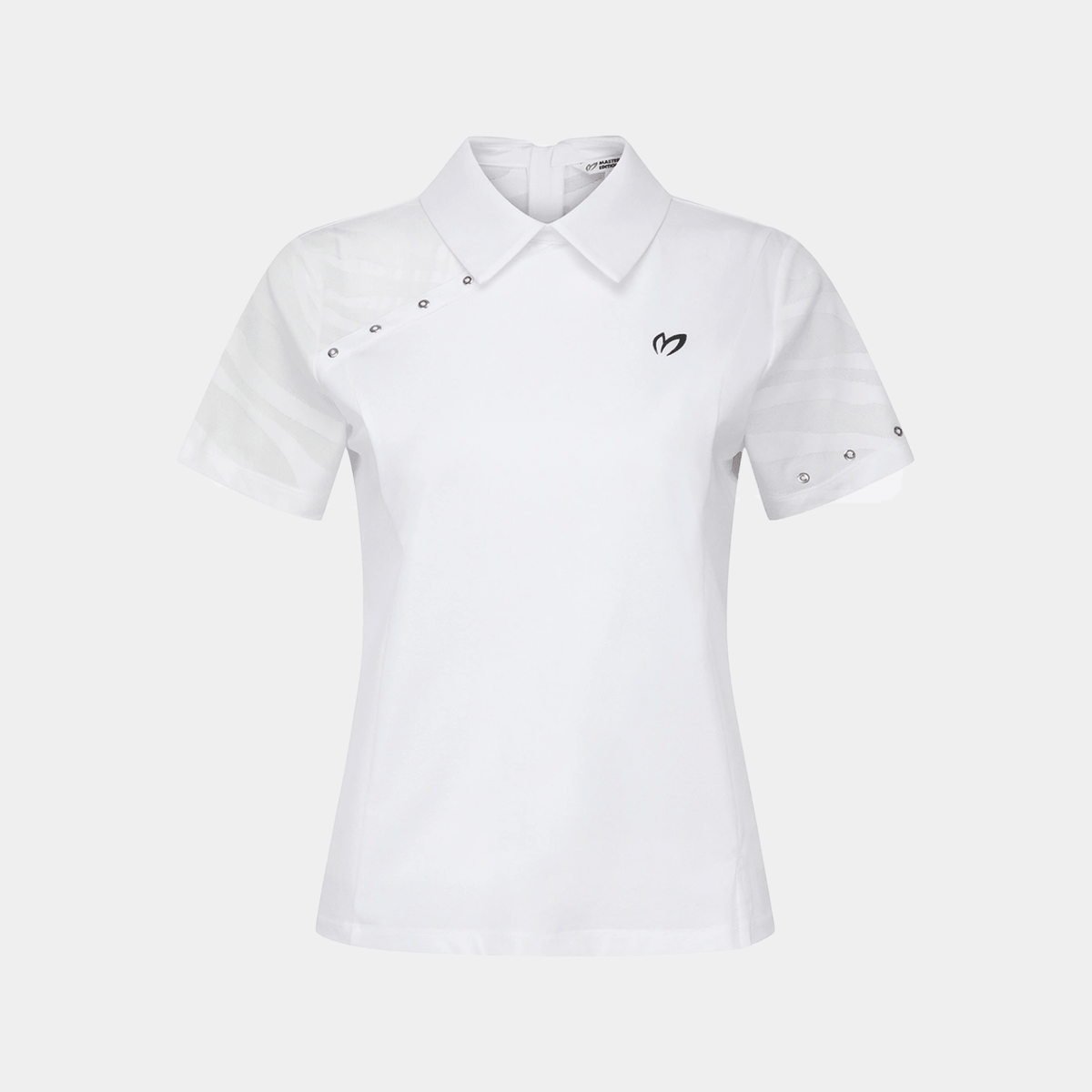 Women's Zip Rivet Polo - White - Erthe Golf