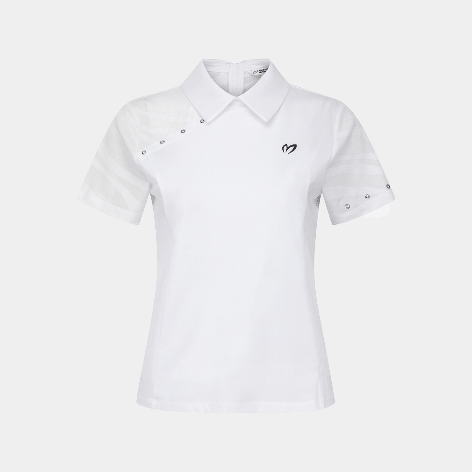 Women's Zip Rivet Polo - White - Erthe Golf