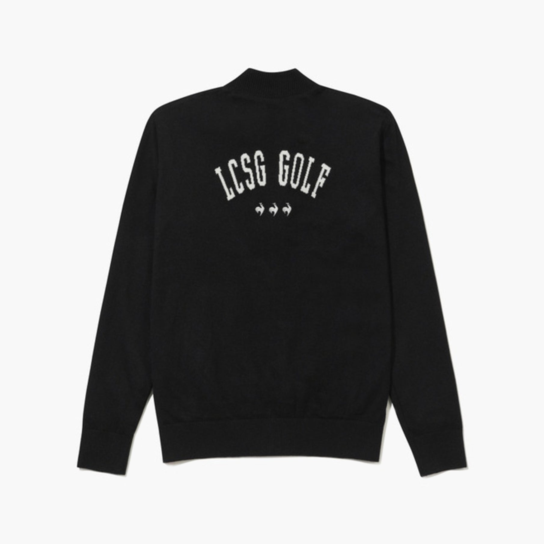 Men&#39;s Striped Half-Zip Sweater- Black