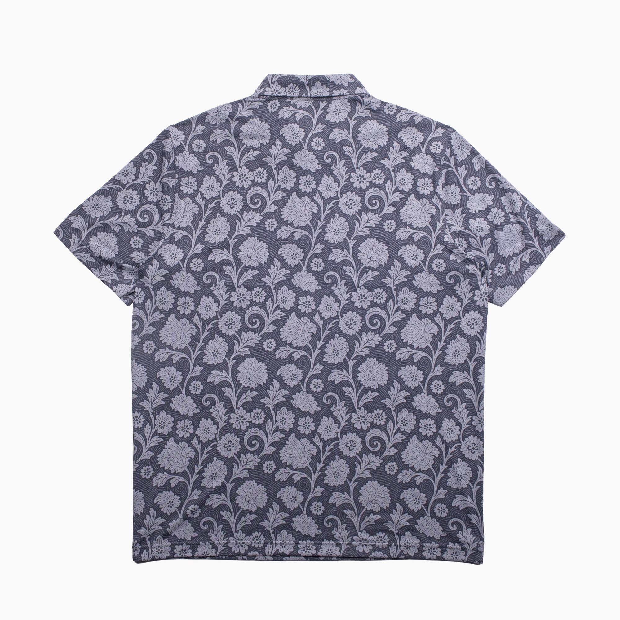 Back view of Men's Phantom Polo - Paisley Blue - Erthe Golf