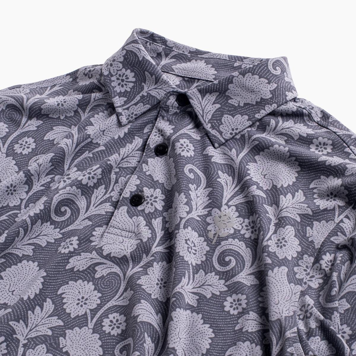 Closer view of Men's Phantom Polo - Paisley Blue - Erthe Golf