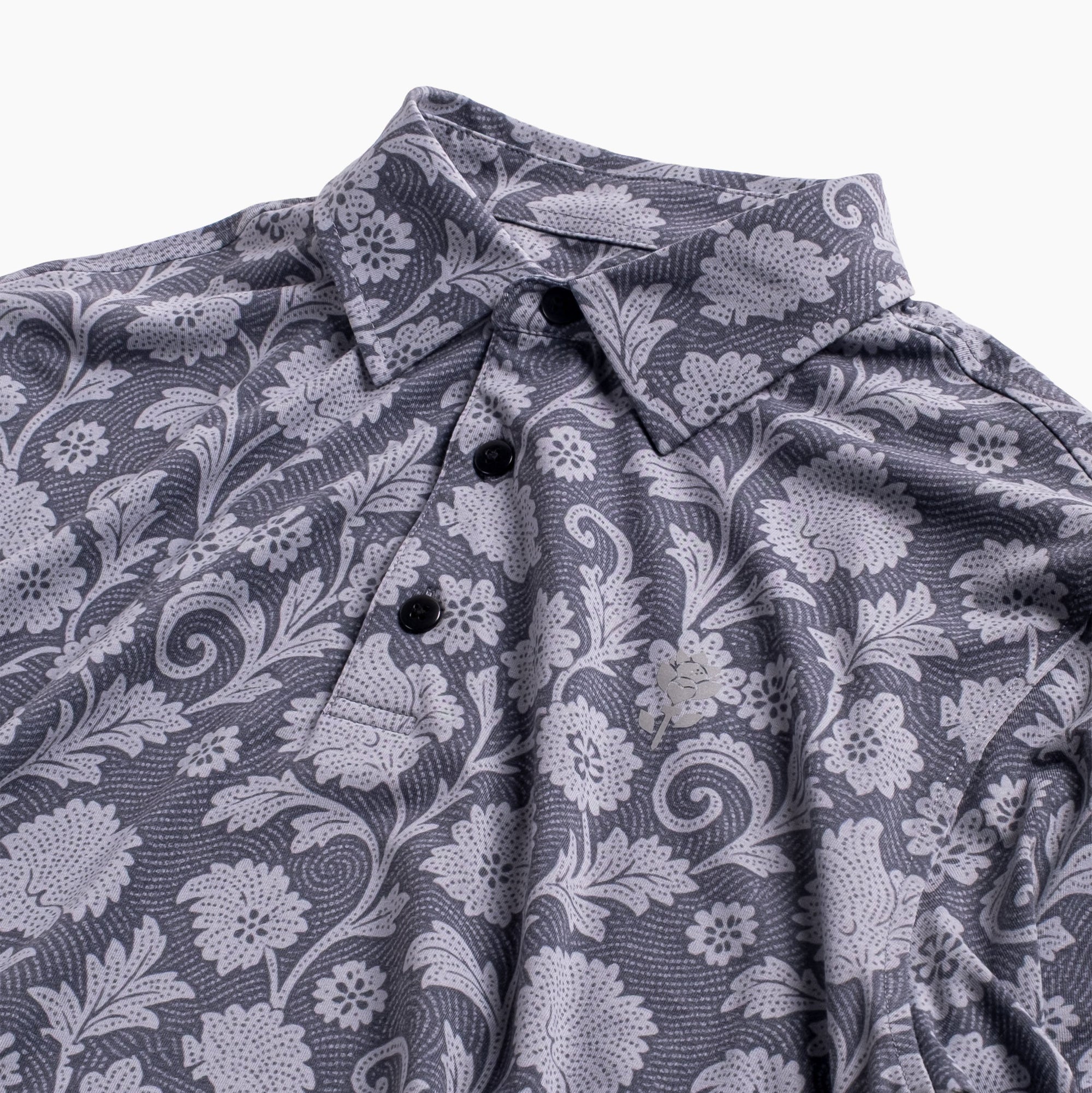Closer view of Men's Phantom Polo - Paisley Blue - Erthe Golf