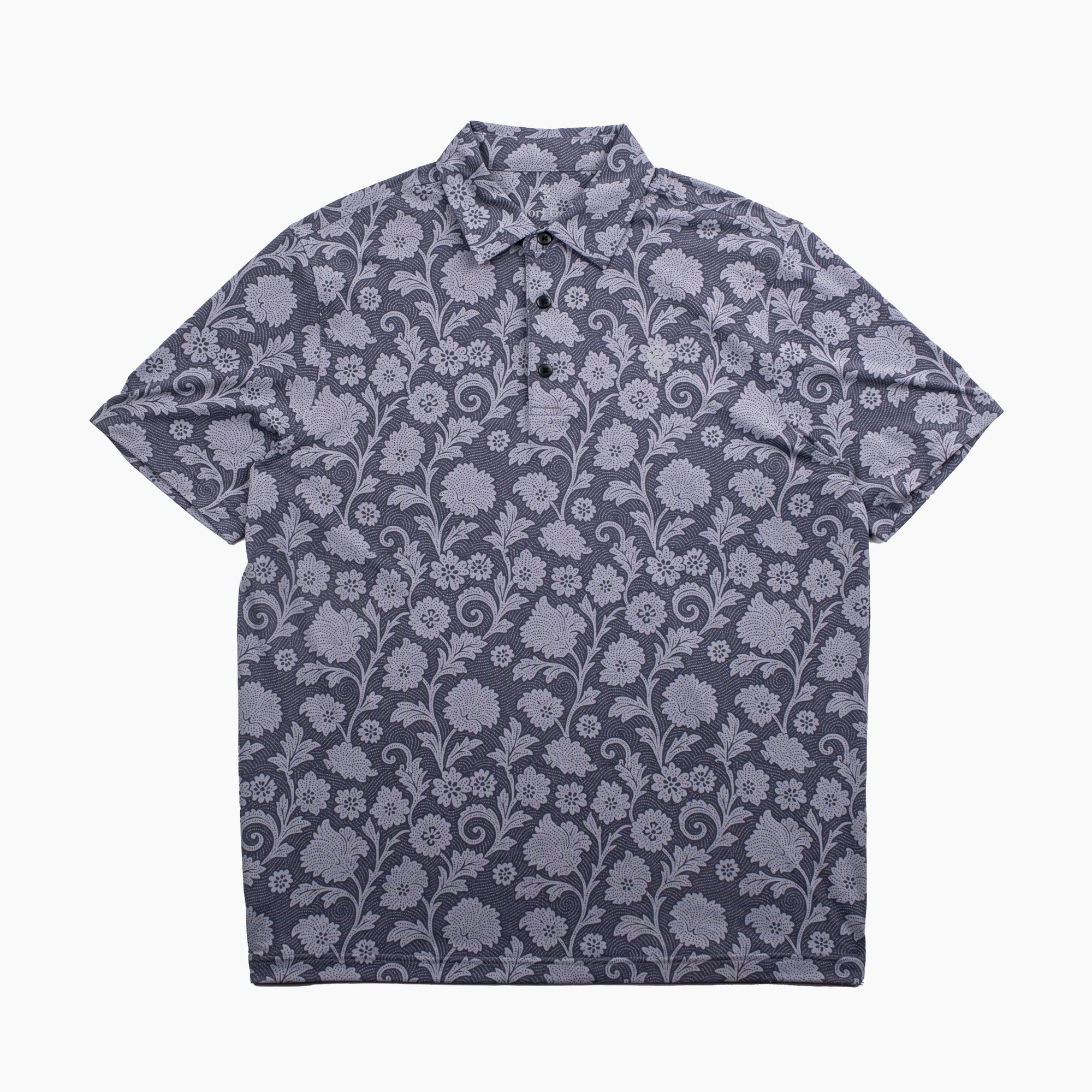 Front view of Men's Phantom Polo - Paisley Blue - Erthe Golf