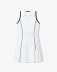 Women’s Trim Polo Dress – White - Erthe Golf