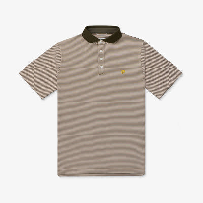 Men's Striped Polo - Olive/Cream - Erthe Golf