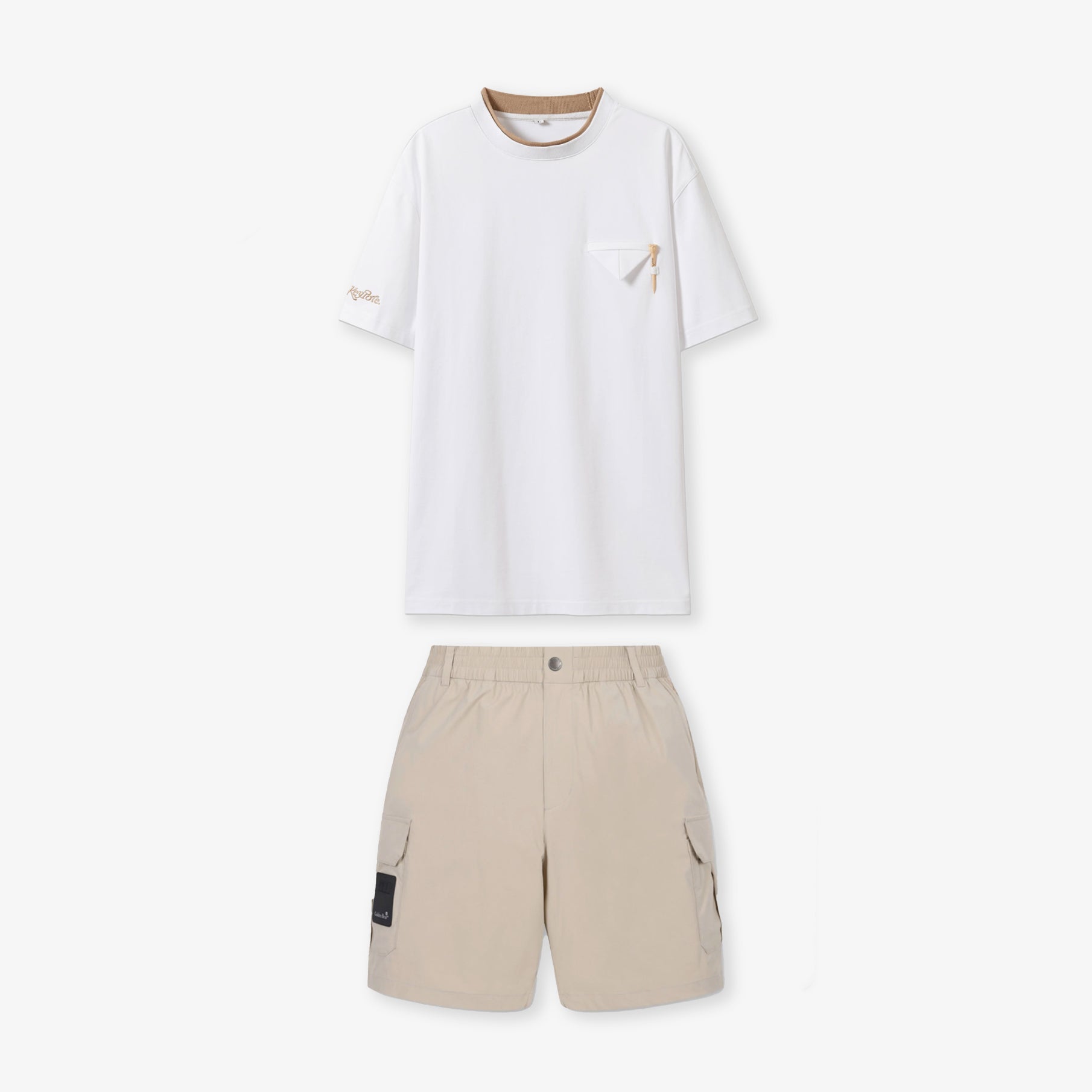 Men's Golf T-Shirt Khaki Swing Set - Erthe Golf