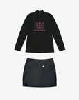 Black Pink Winter Skort Set