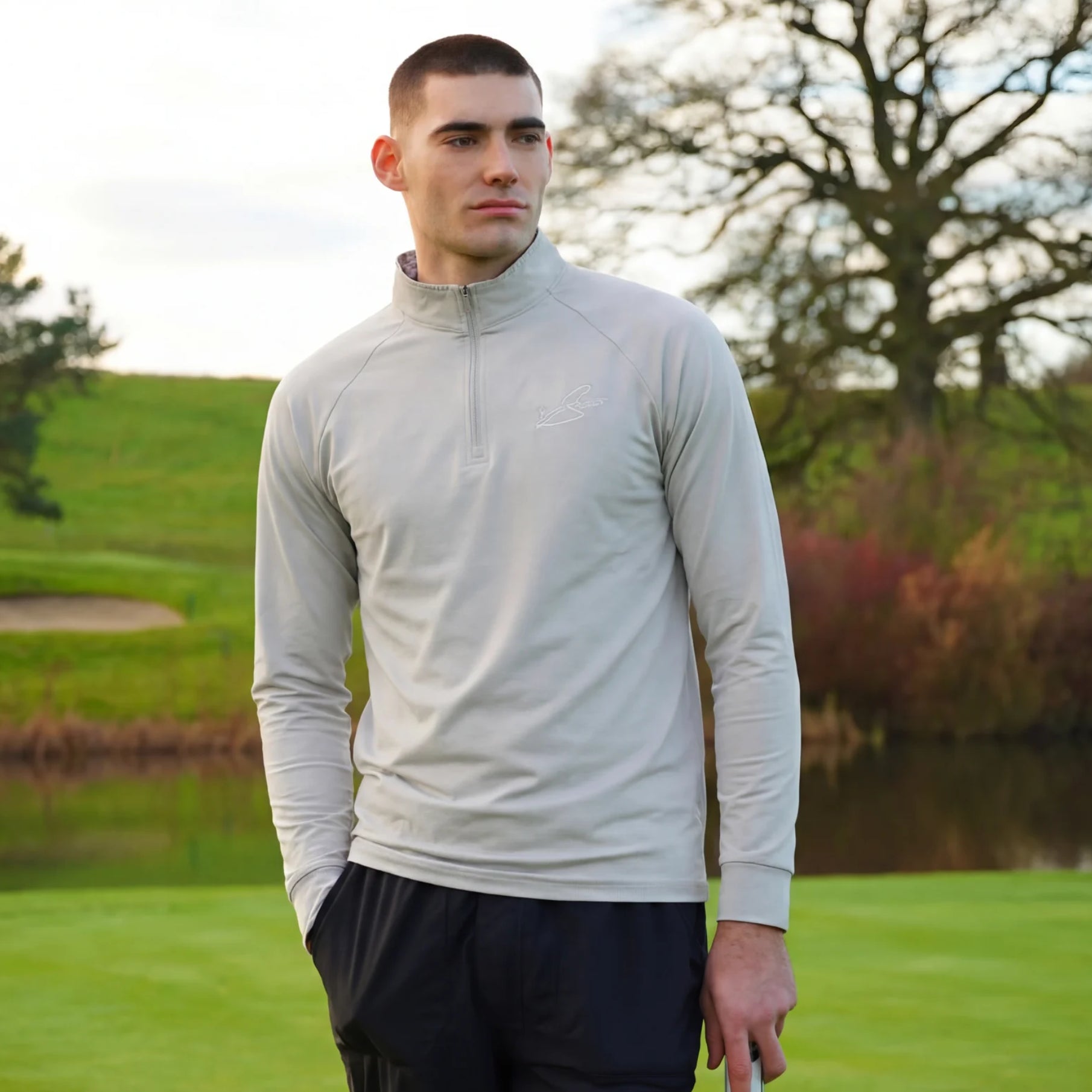 Men's Dolomite Quarter Zip - Grey - Erthe Golf
