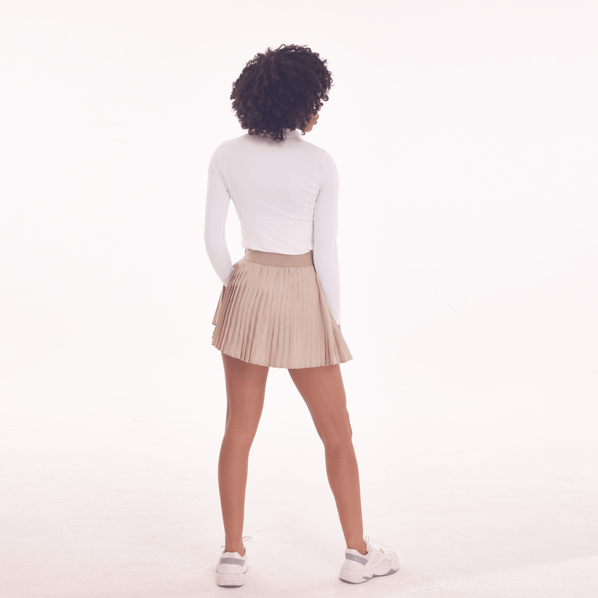 Women's Pleated Skort - Khaki - Erthe Golf