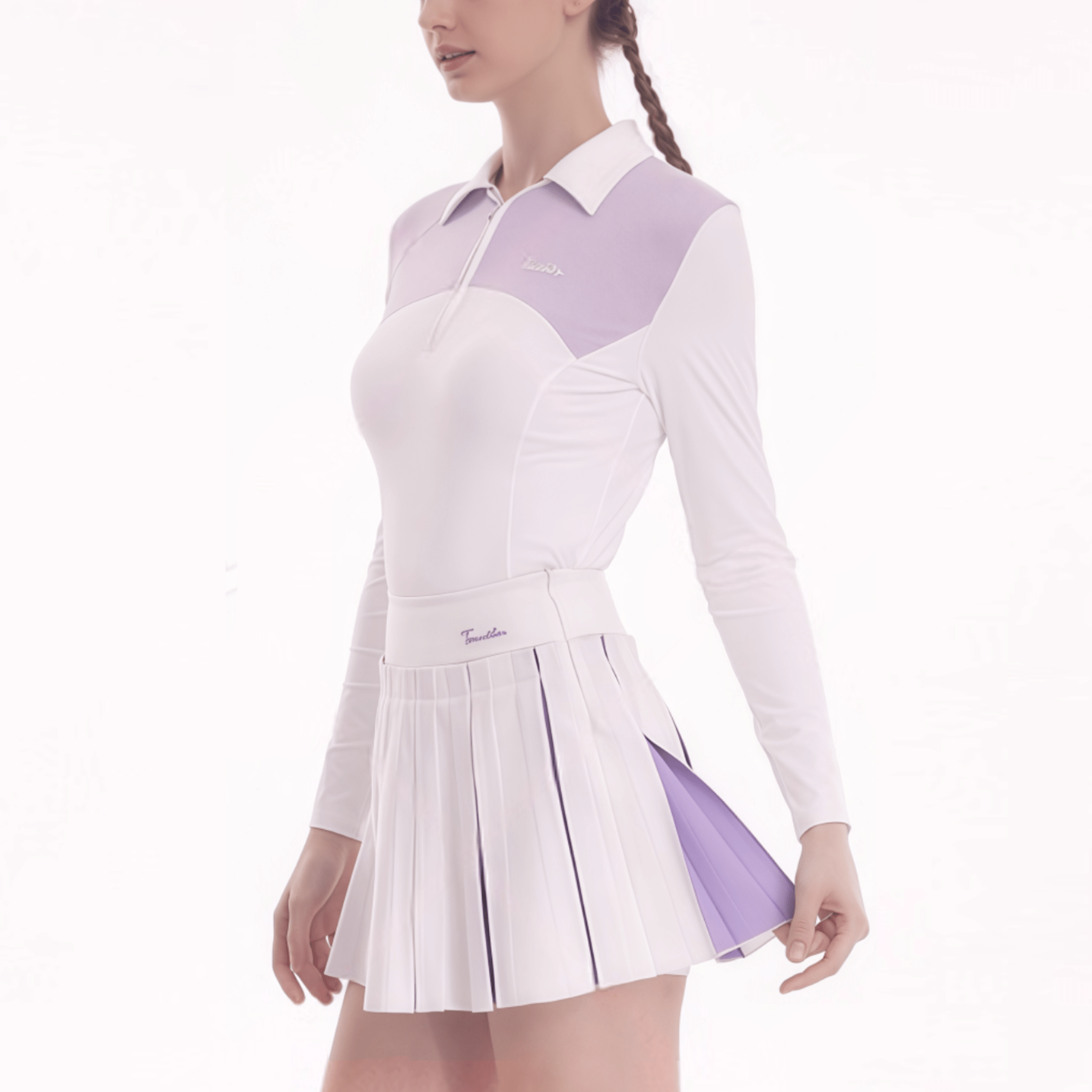 Women's Pleated Golf Skirt - Purple - Erthe Golf