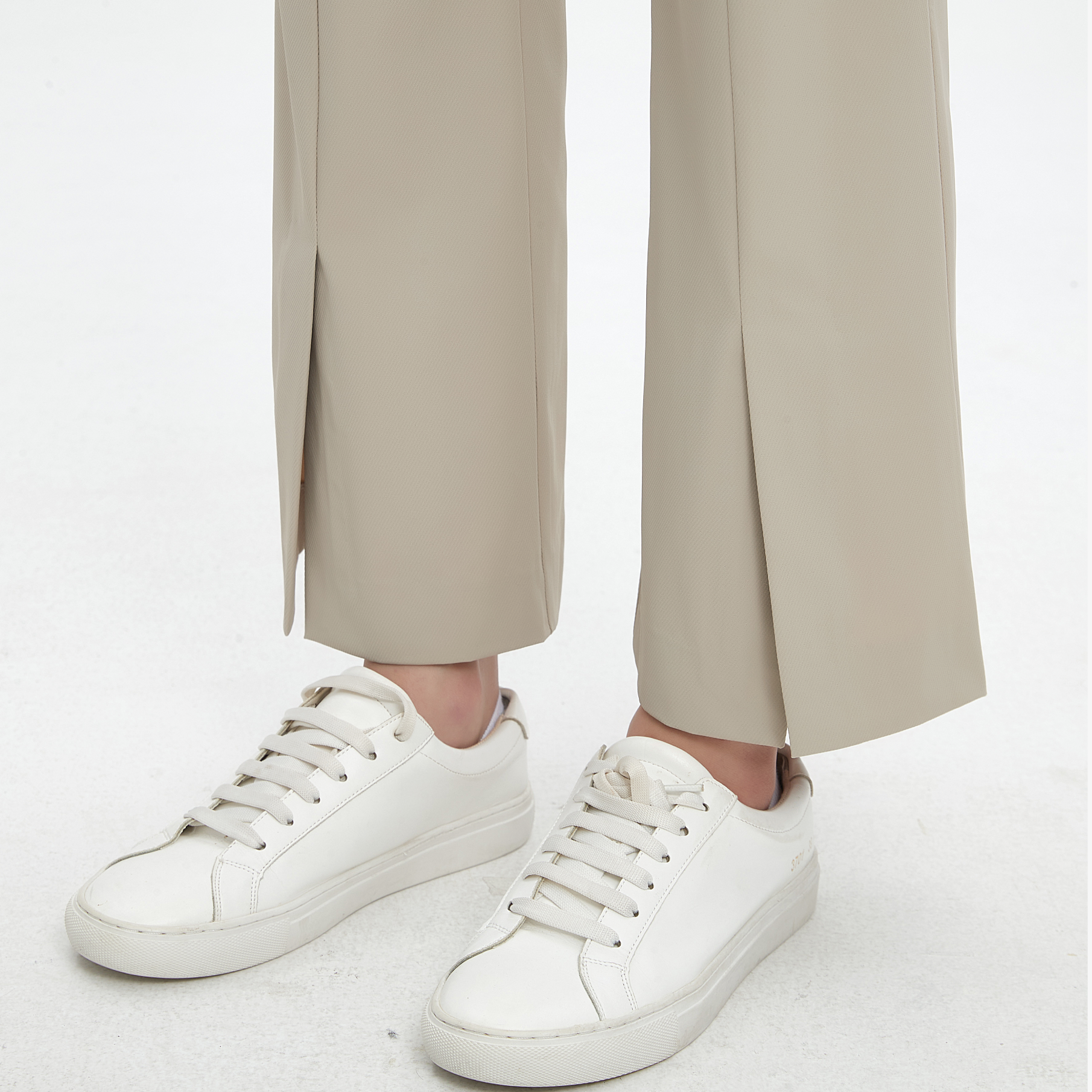 Women's Slim Split Pants - Gray