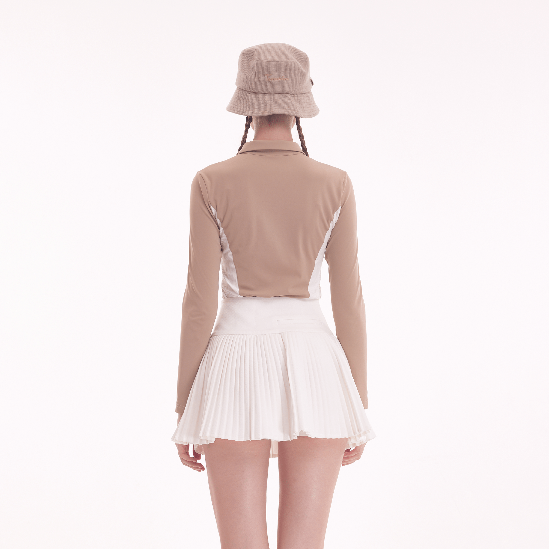 Women's Stretch Polo Long Sleeve - Khaki - Erthe Golf