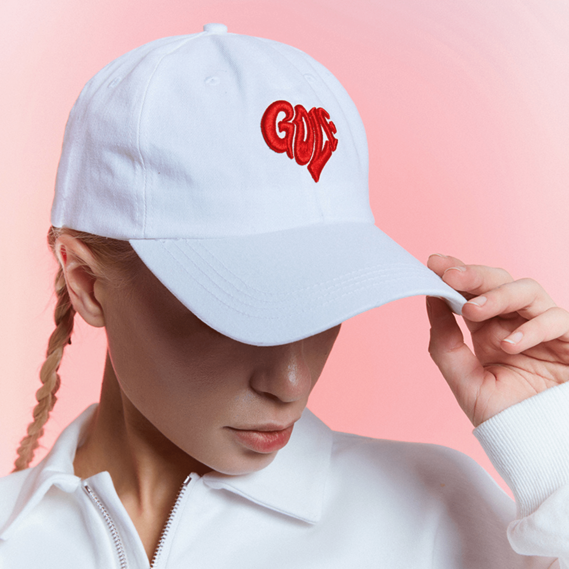 Women's Wide - Brim Golf Cap - White - Erthe Golf