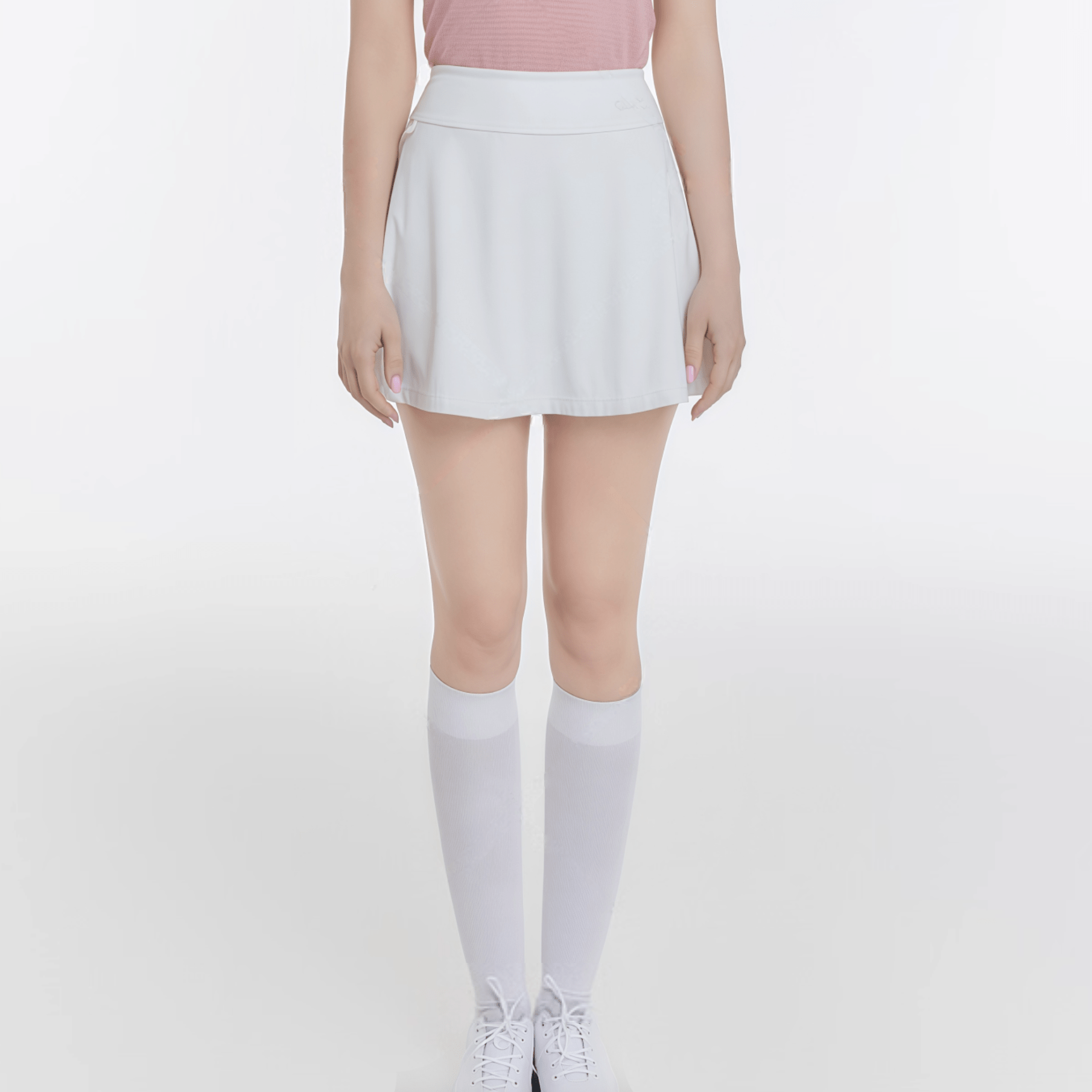 Women's High - Waist Skort - White - Erthe Golf