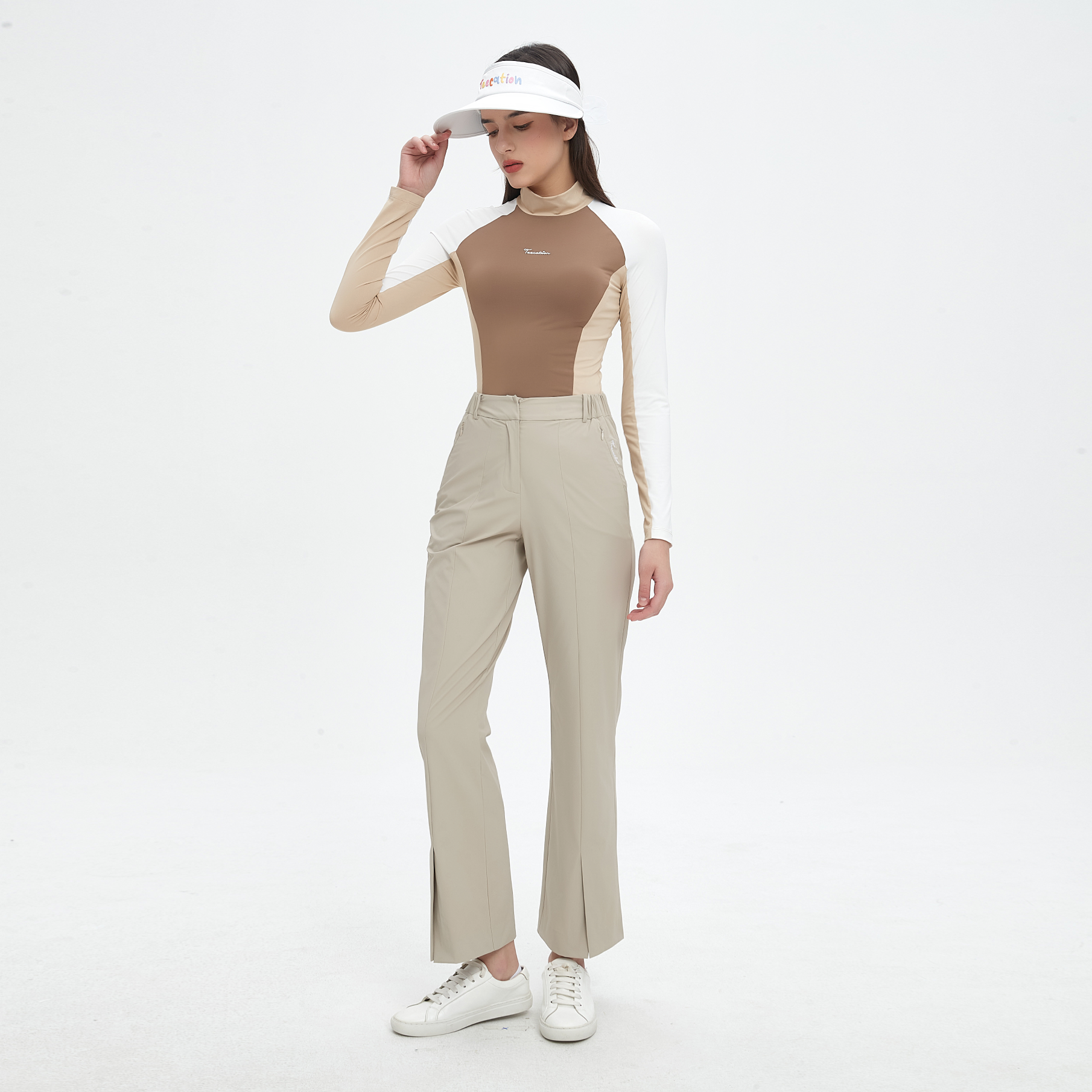 Women's Slim Split Pants - Gray