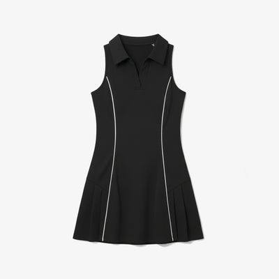 Women’s Trim Polo Dress – Black - Erthe Golf