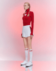 Women's Knit Turtle Neck Top - Red - Erthe Golf