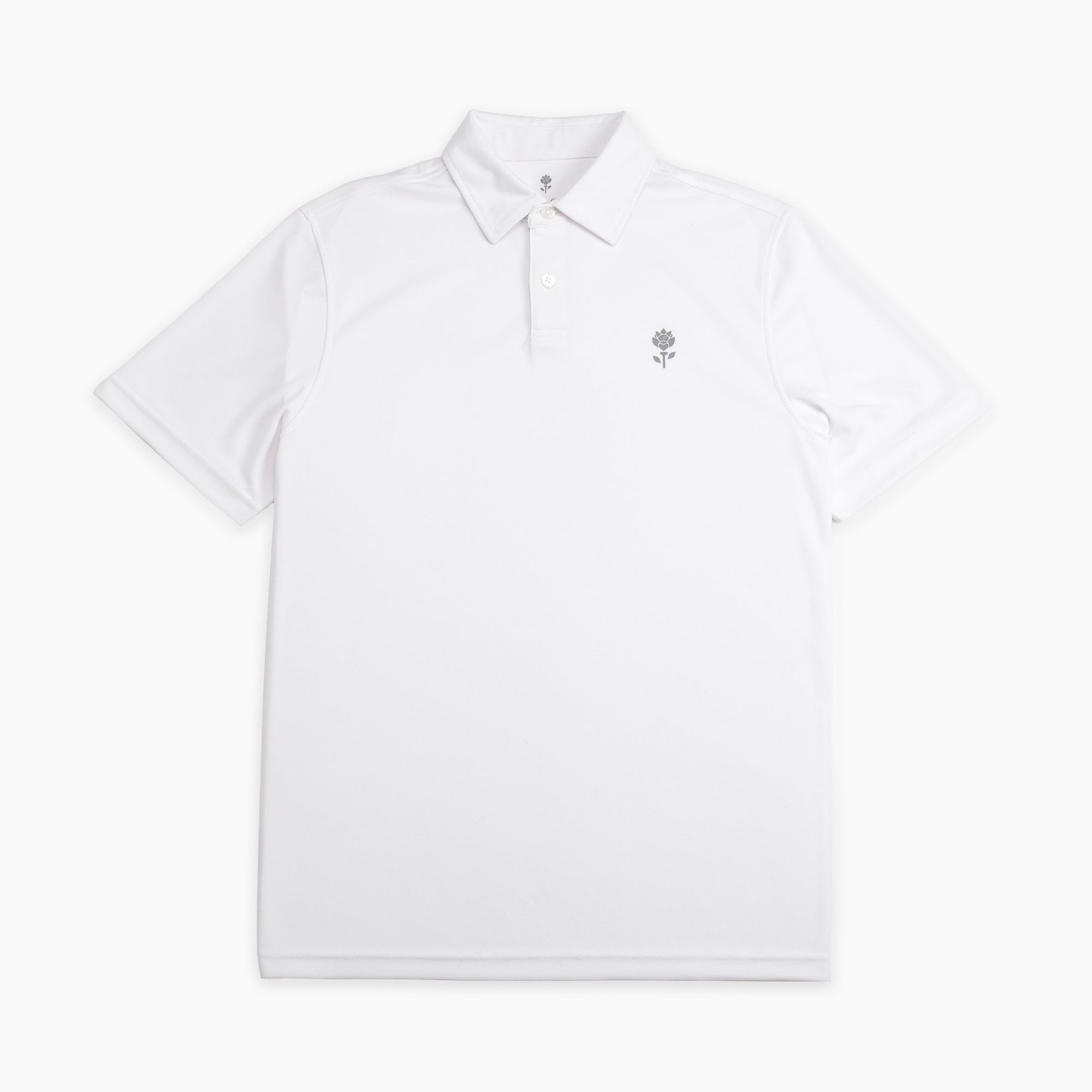 Front view of Men's Polo - White - Erthe Golf