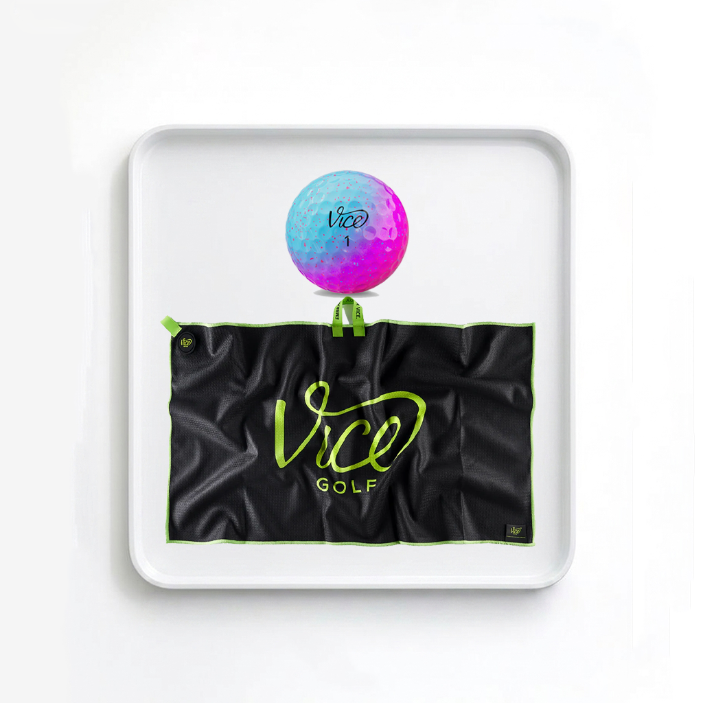 Vice Pro Air Cotton Candy Golf Balls + Gray Towel Bundle
