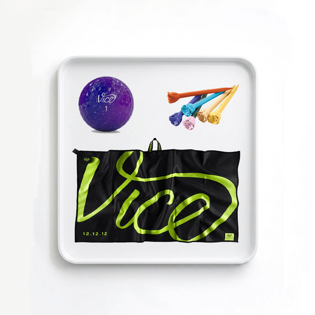 Vice Pro Galaxy Golf Balls + Lime Towel + Rose Tees Bundle - Erthe Golf
