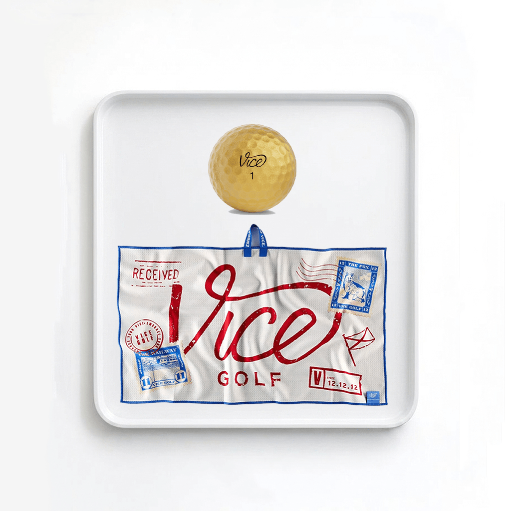 Vice Pro Plus Gold Golf Balls + Letters Towel Bundle - Erthe Golf