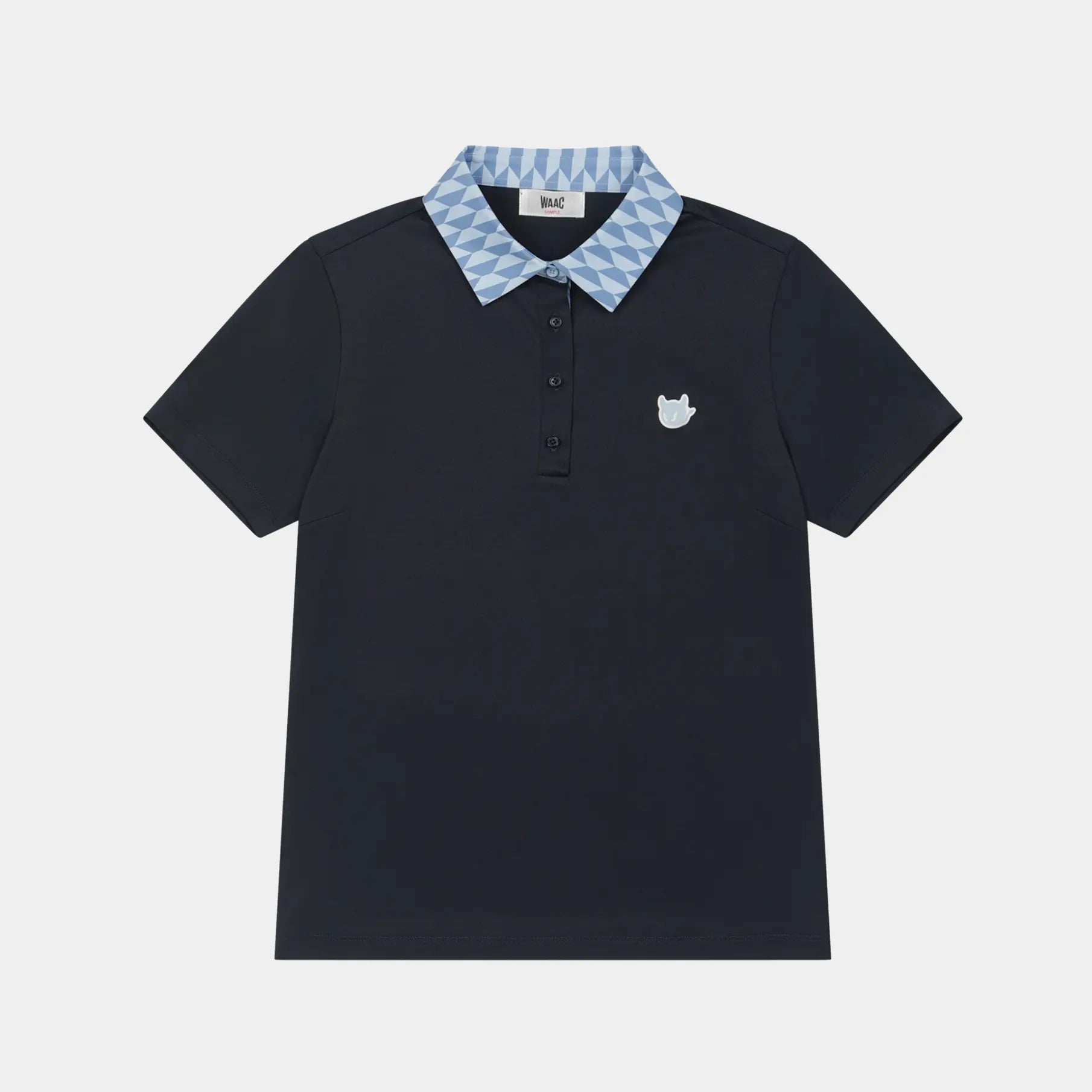 Women's Optic Block Collar Polo - Navy - Erthe Golf