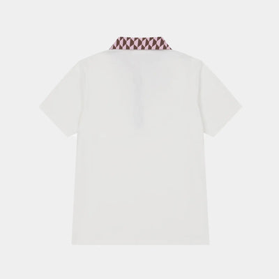 Women's Optic Block Collar Polo - White - Erthe Golf