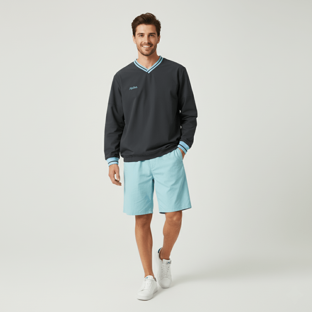 Keypote Men Pullover Shorts Set - Blue - Erthe Golf