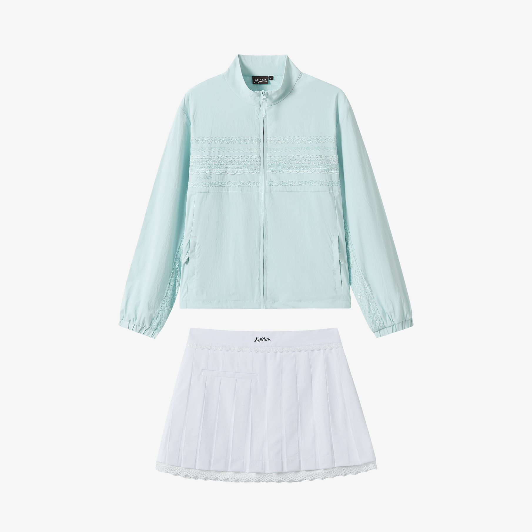 Keypote Women Jacket Skirt Set - Light Blue/White - Erthe Golf